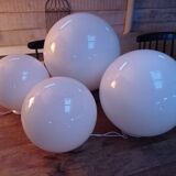 White glass globes and light string
