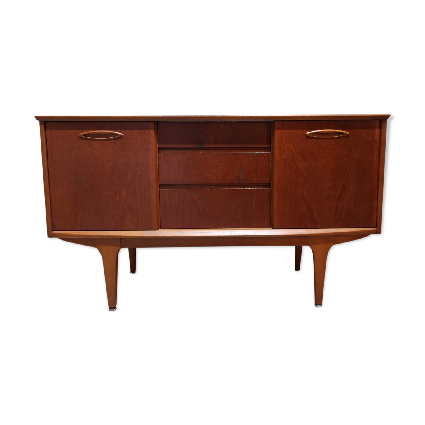 Teak enfilade with 2 sliding doors