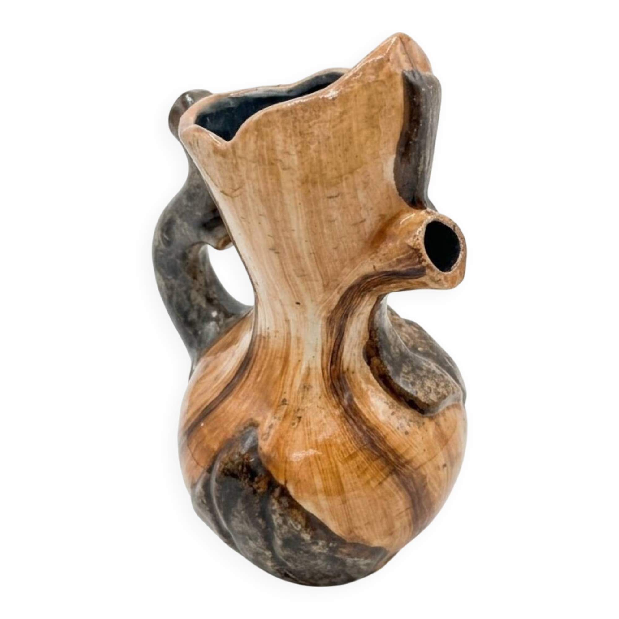 Sculptural pitcher in ceramic 1950-1960, signed Cérart