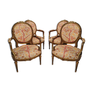 lot de 4 fauteuils médaillons - louis