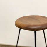 Bar stool in steel and walnut