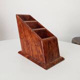 Art deco pen holder in burr walnut