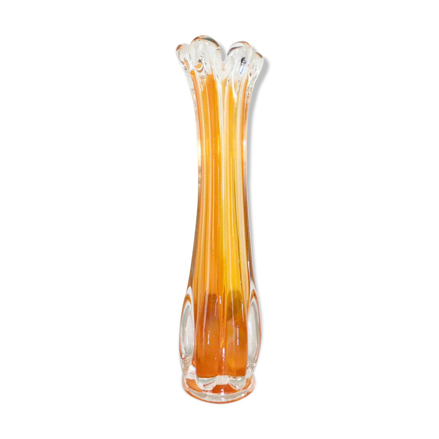 Vintage orange soliflore vase
