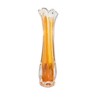 Vase soliflore orange vintage