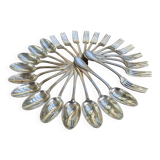 Set of 12 silver plated forks and 12 spoons 84g
