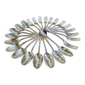 Set of 12 silver plated forks and 12 spoons 84g