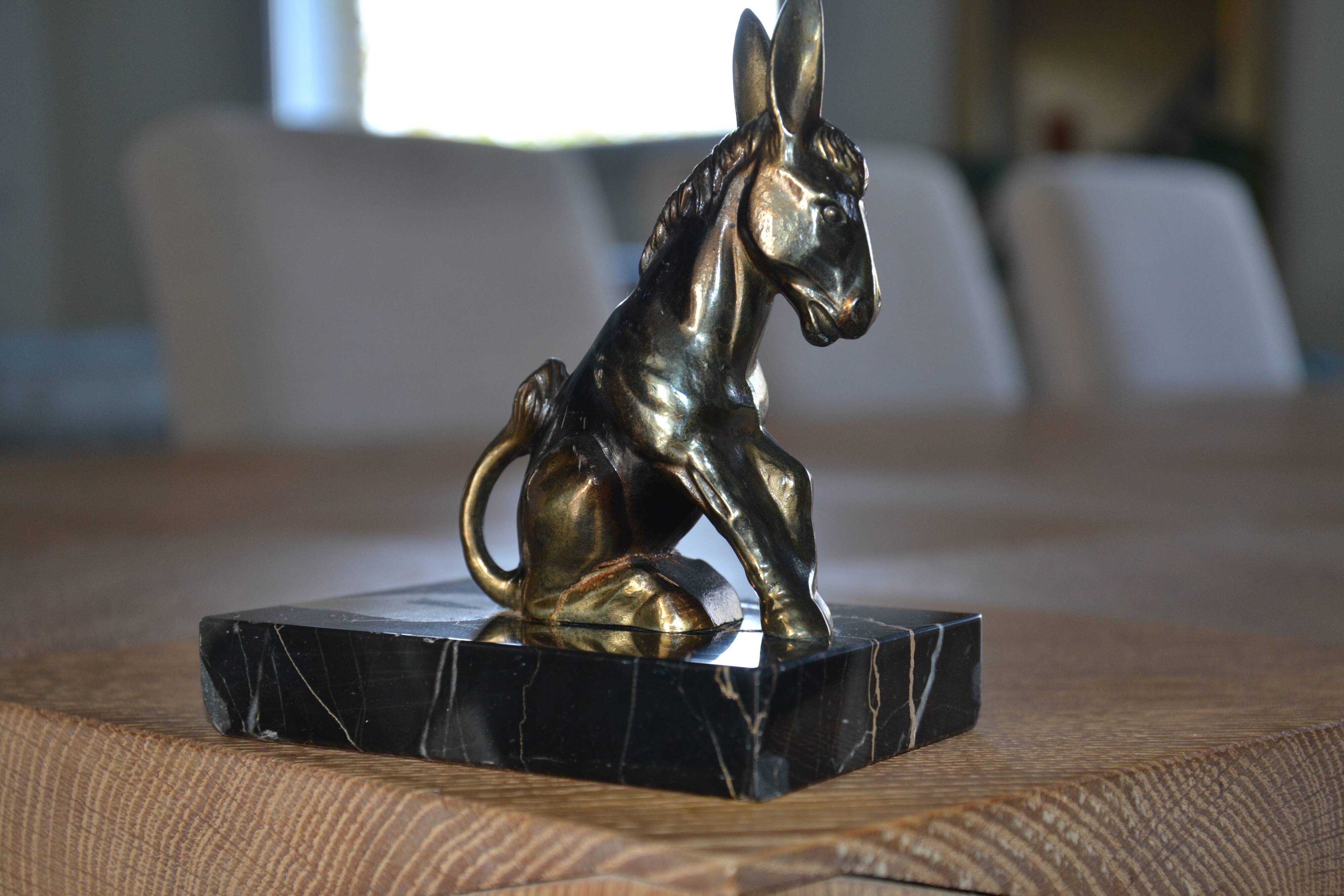 Free-standing donkey in resin