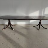 English dining room table in mahogany veneer late nineteenth with two extensions (from 1m80 to 2m80)