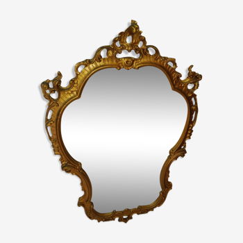 Large-format golden baroque mirror 66x97cm