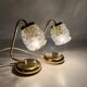 Pair Mid Century Bubble Glass bedside Lamps by Helena Tynell for Glashütte