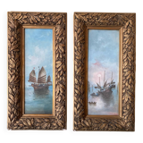 2 paintings, marine subject