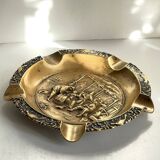 Large Vintage Solid Brass Ashtray