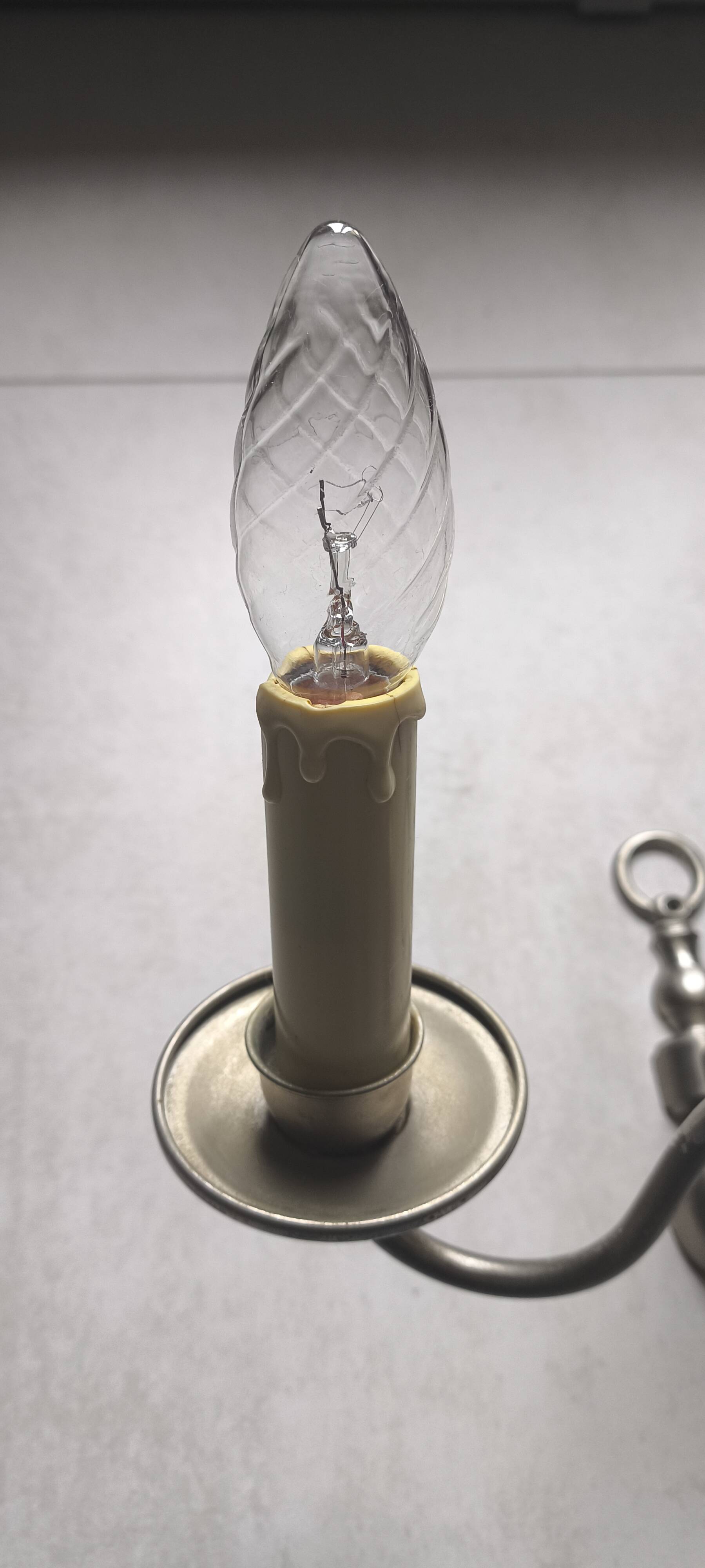 2 Wall Sconces Candle Holders Antique Style - Satin Nickel Metal - E14 Socket