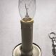 2 Wall Sconces Candle Holders Antique Style - Satin Nickel Metal - E14 Socket
