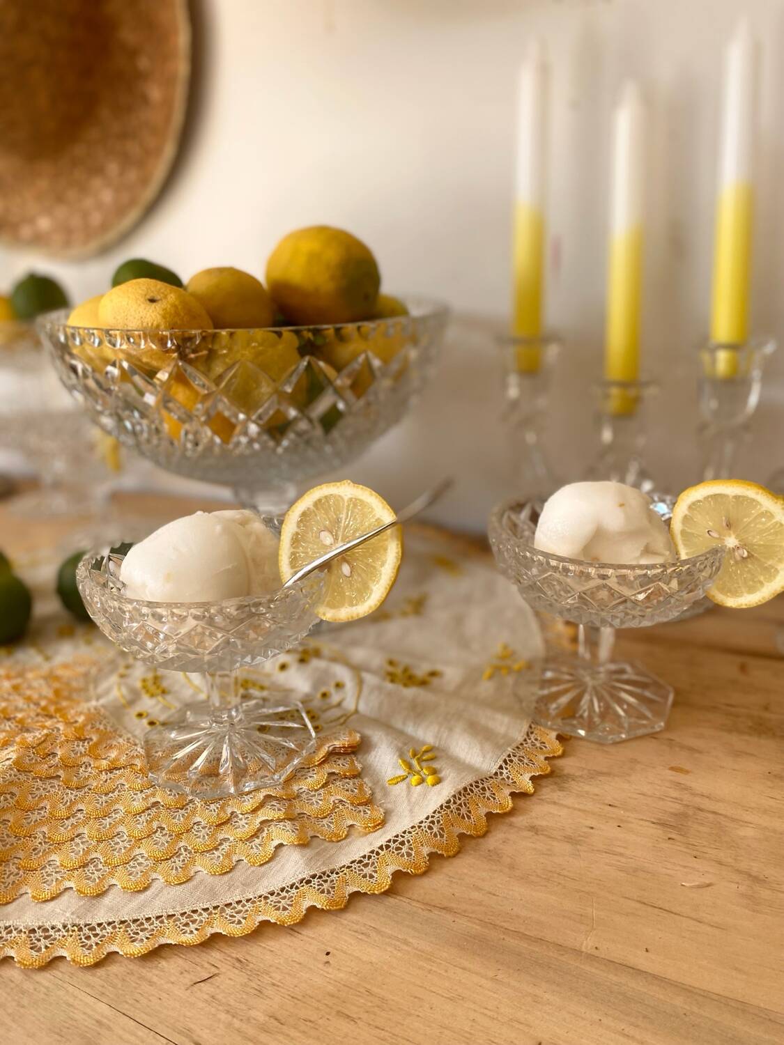 Antique chiseled crystal cups