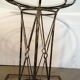 Wrought iron dining table with beveled round glass top, vintage 1980