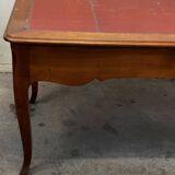 Louis XV Style Desk - Cherry Wood - Red Leather Top - with Extensions