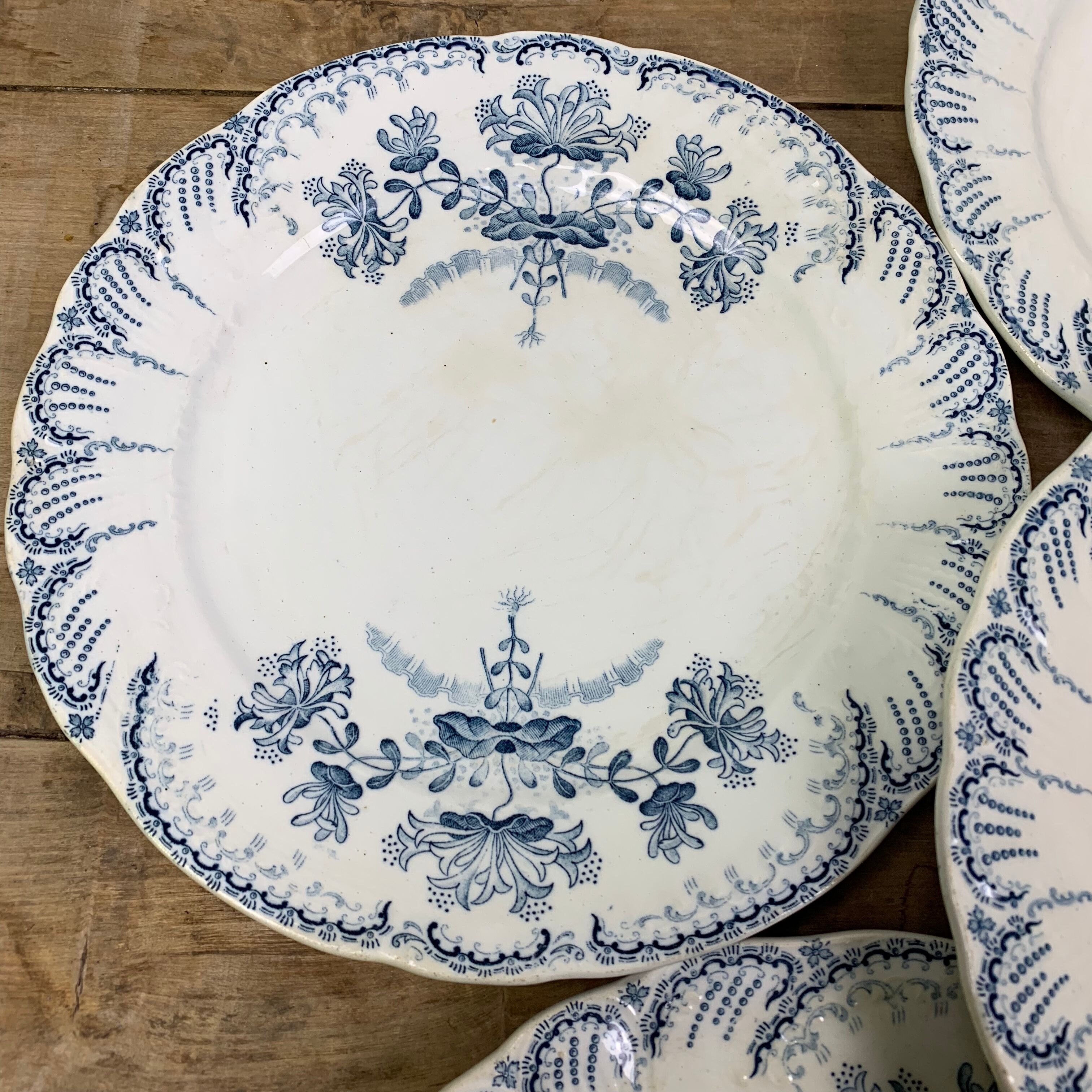 Set of 6 Saint Amand plates , Regency