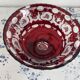 Large red and white overlay glass bowl, Bohemian 20th century