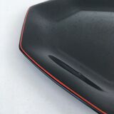 Set of 8 black glass plates