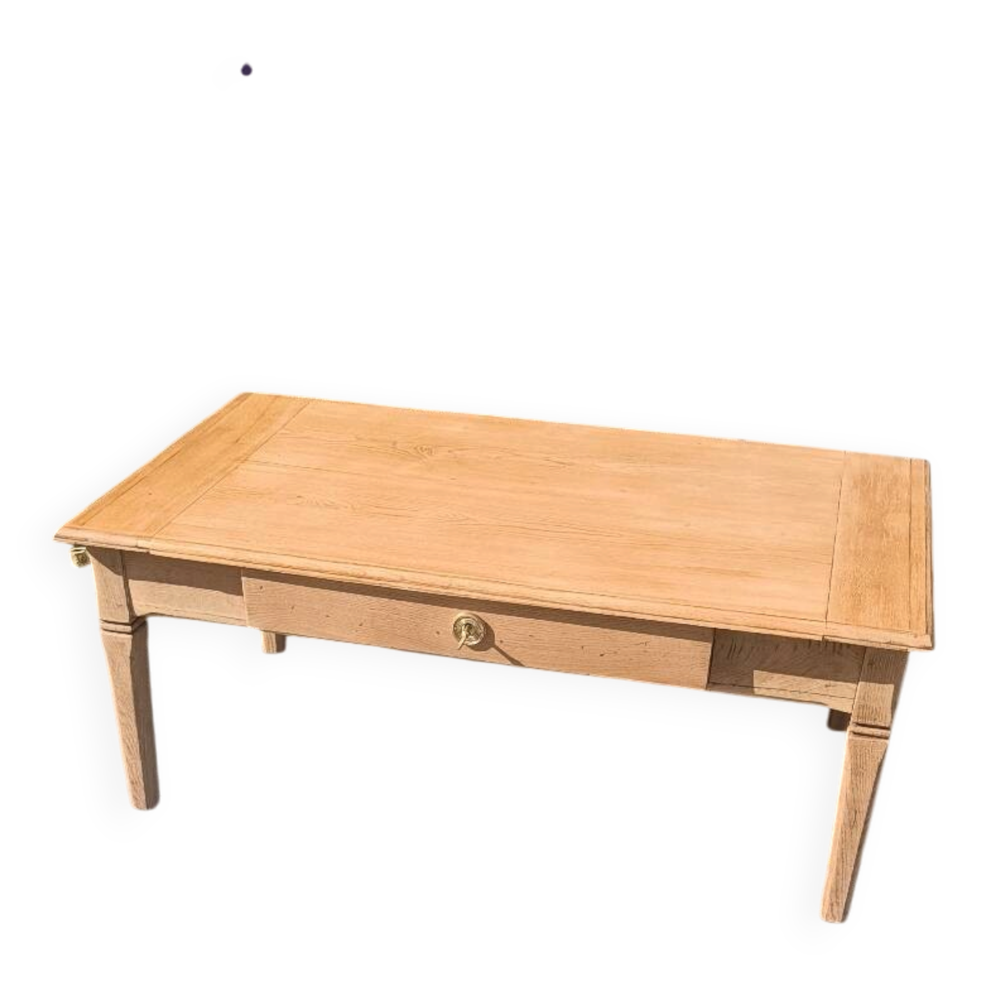 Solid wood coffee table with drawer and original key.