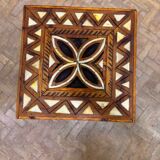 Moroccan camel bone marquetry wooden table for bedroom or living room