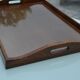 Wooden dessert table, glass top