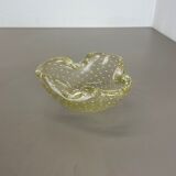 Murano Glass "Gold Dust Bubble" Bowl Element Shell Ashtray Murano, Italy, 1970s