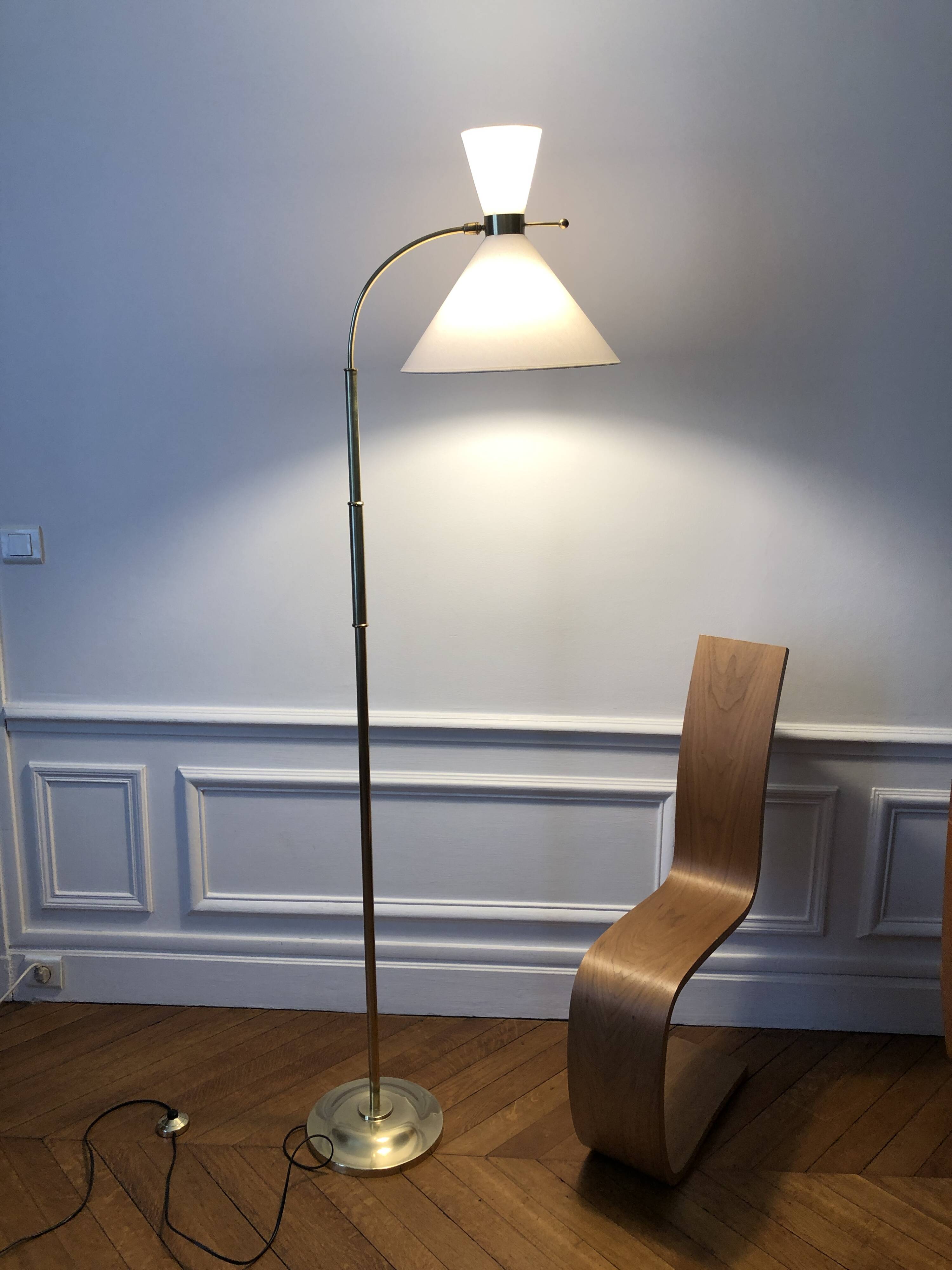 Diabolo floor lamp in brass 1955 - Ghelfi & Perrin edition