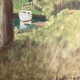 Landscape in oil on canvas signed
