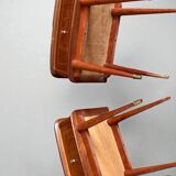 Pair of vintage 1950/60 mahogany bedside tables – tapered brass legs