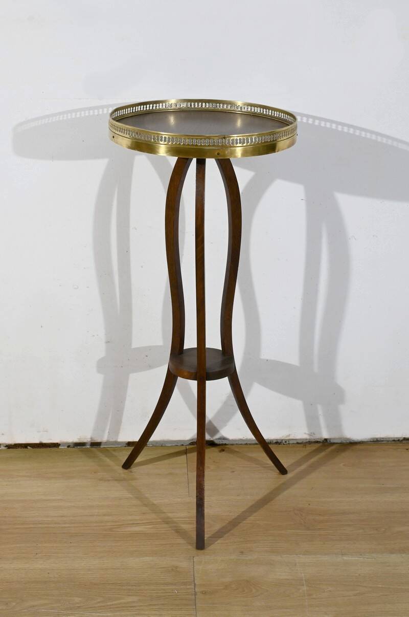 Small Mahogany Pedestal Table, Louis XVI Style – 1900