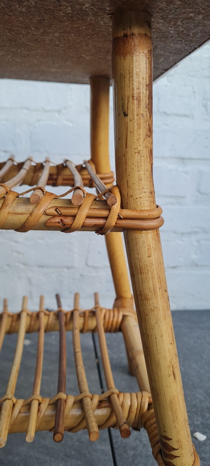 Rattan bedside table 1960