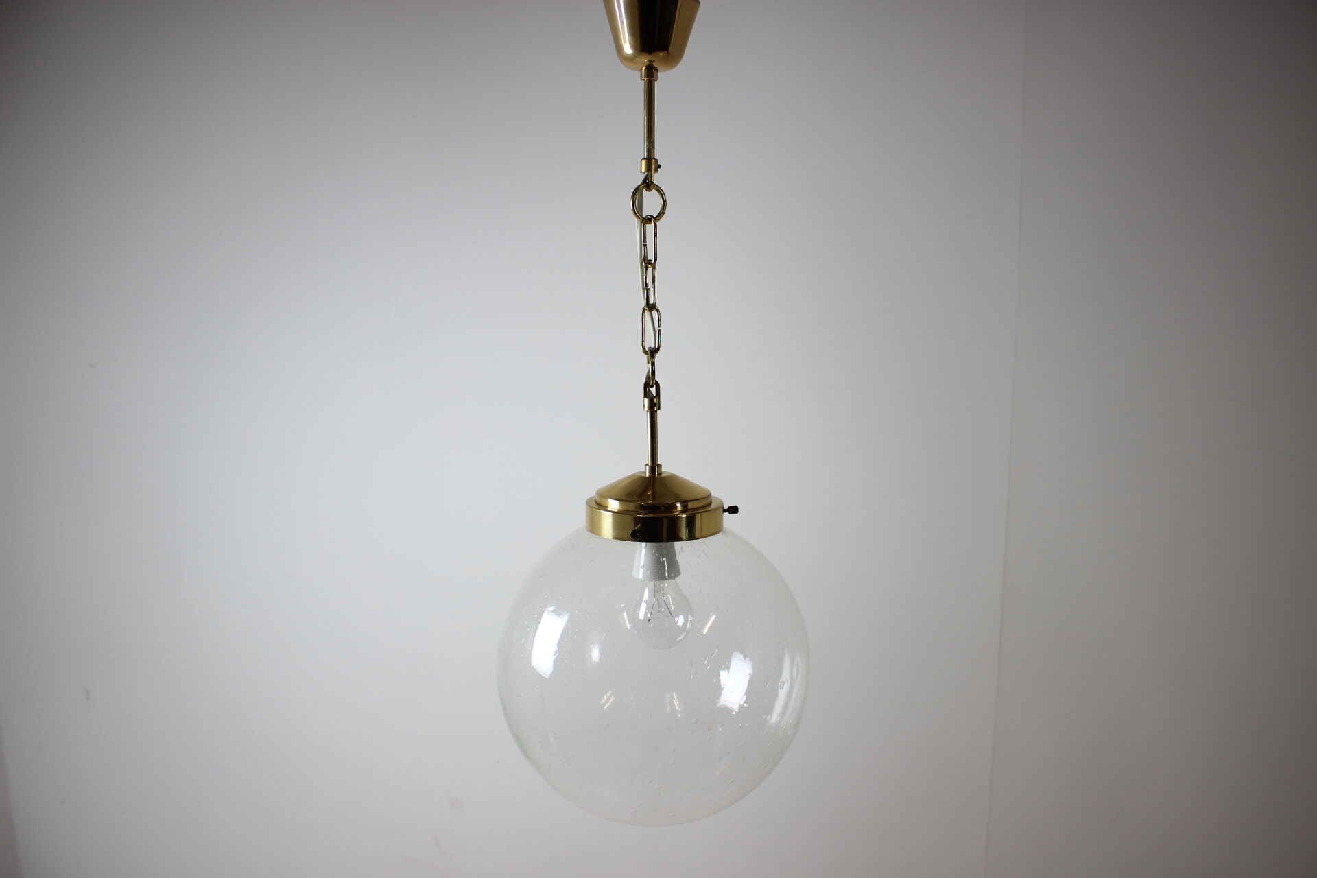 Mid-century big glass pendant from Valašské Meziříčí, 1970´s.