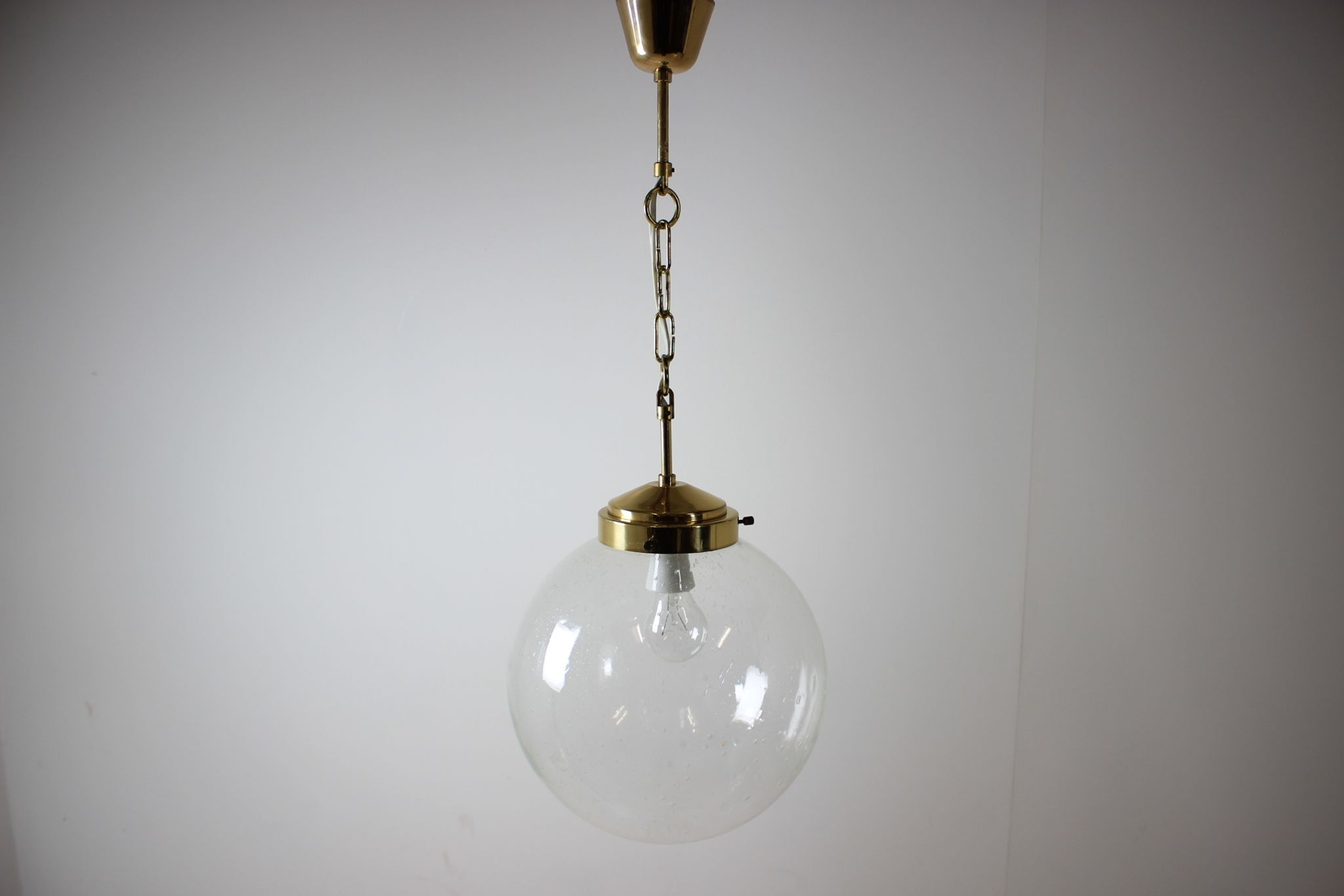 Mid-century big glass pendant from Valašské Meziříčí, 1970´s.