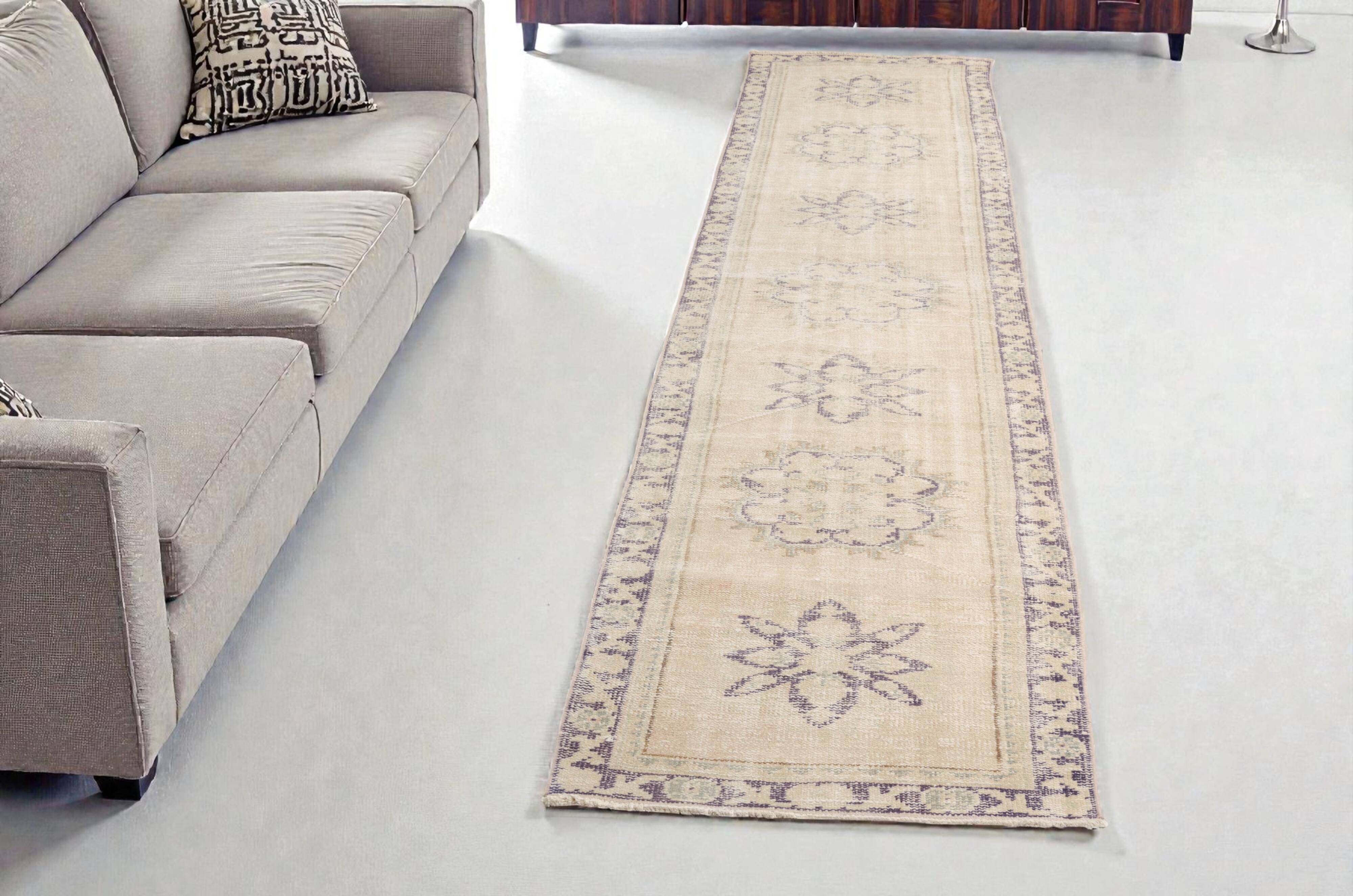 Handmade Oushak Wool Runner Rug