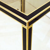 Pair of black & gold trundle tables 1970'