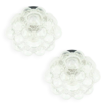 Paire de luminaires en verre bullé par Helena Tynell pour Limburg, années 1970.