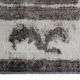 Grey overdyed persian rug traditional handmade persian carpet- 198x285cm