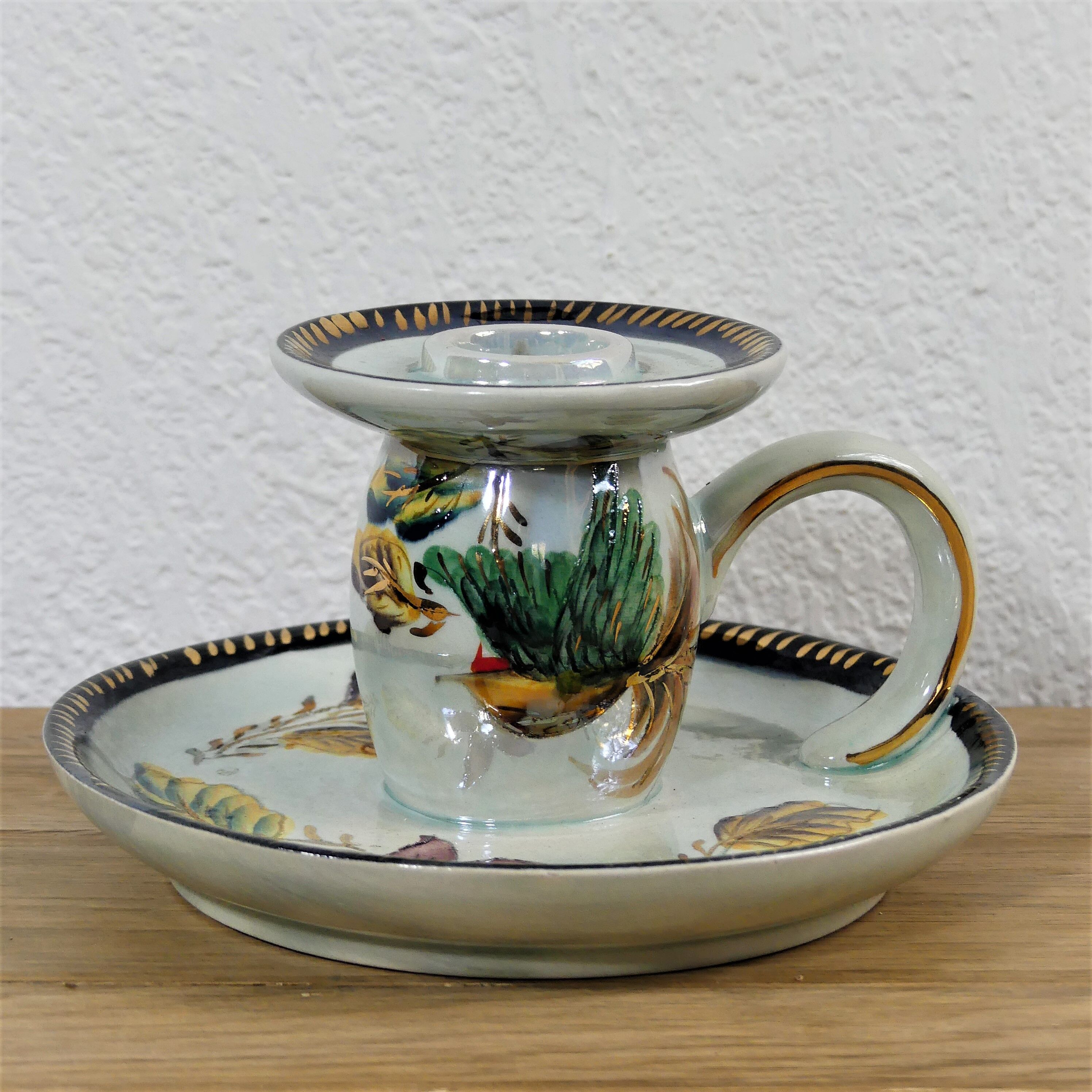 Molded glass candle holder