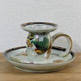 Bougeoir en verre moulé
