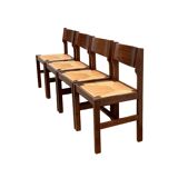 Mulched chairs in vintage solid elm 1960