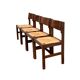 Vintage 1960s solid elm straw chairs