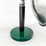 Vintage Industrial Metal & Beech Wood Table Lamp, Restored, 1970s