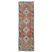 Vintage red Turkish hand-knotted runner 94x290