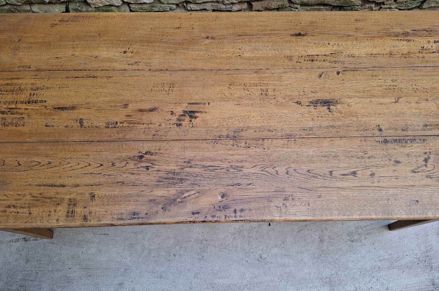 Table de ferme chêne 320 cm avec allonges 