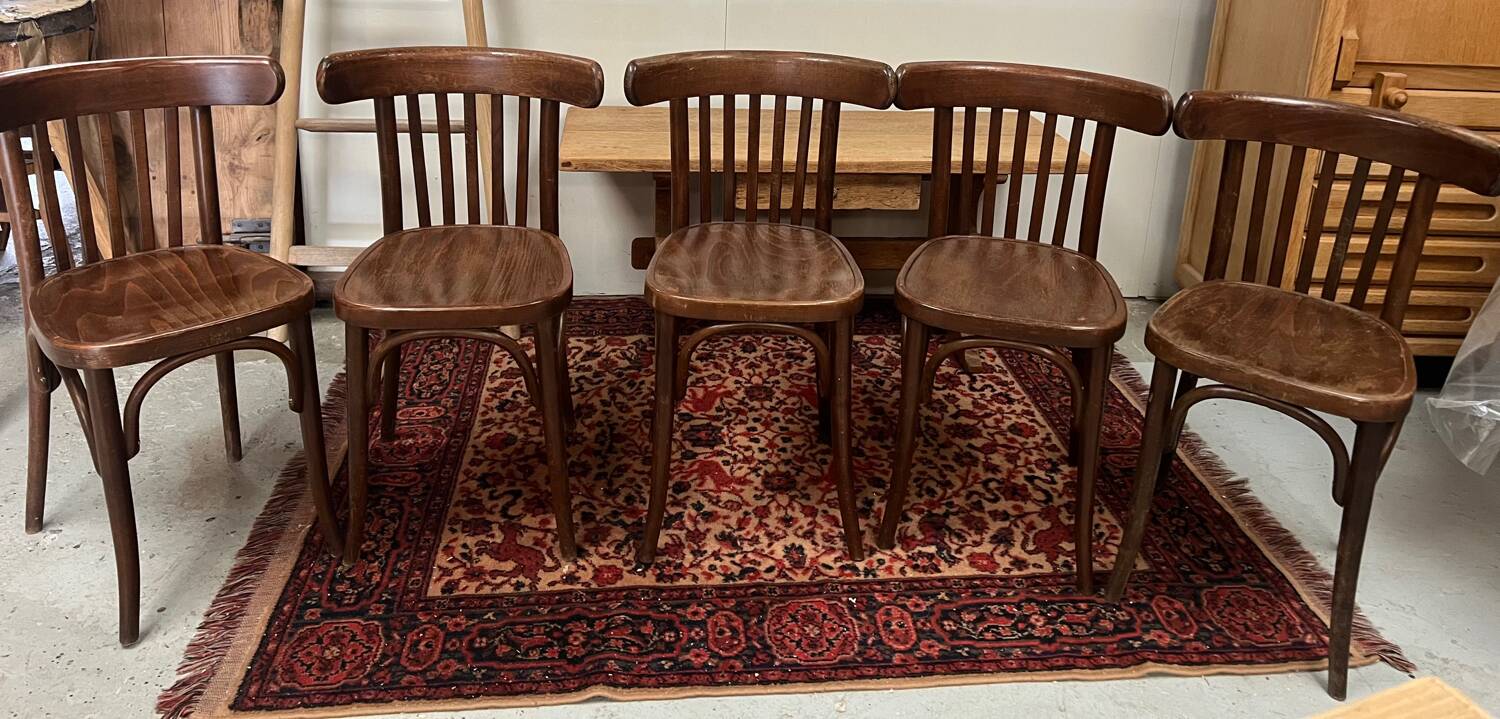 Antique Baumann bistro chairs x 5
