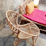 Vintage rattan bed