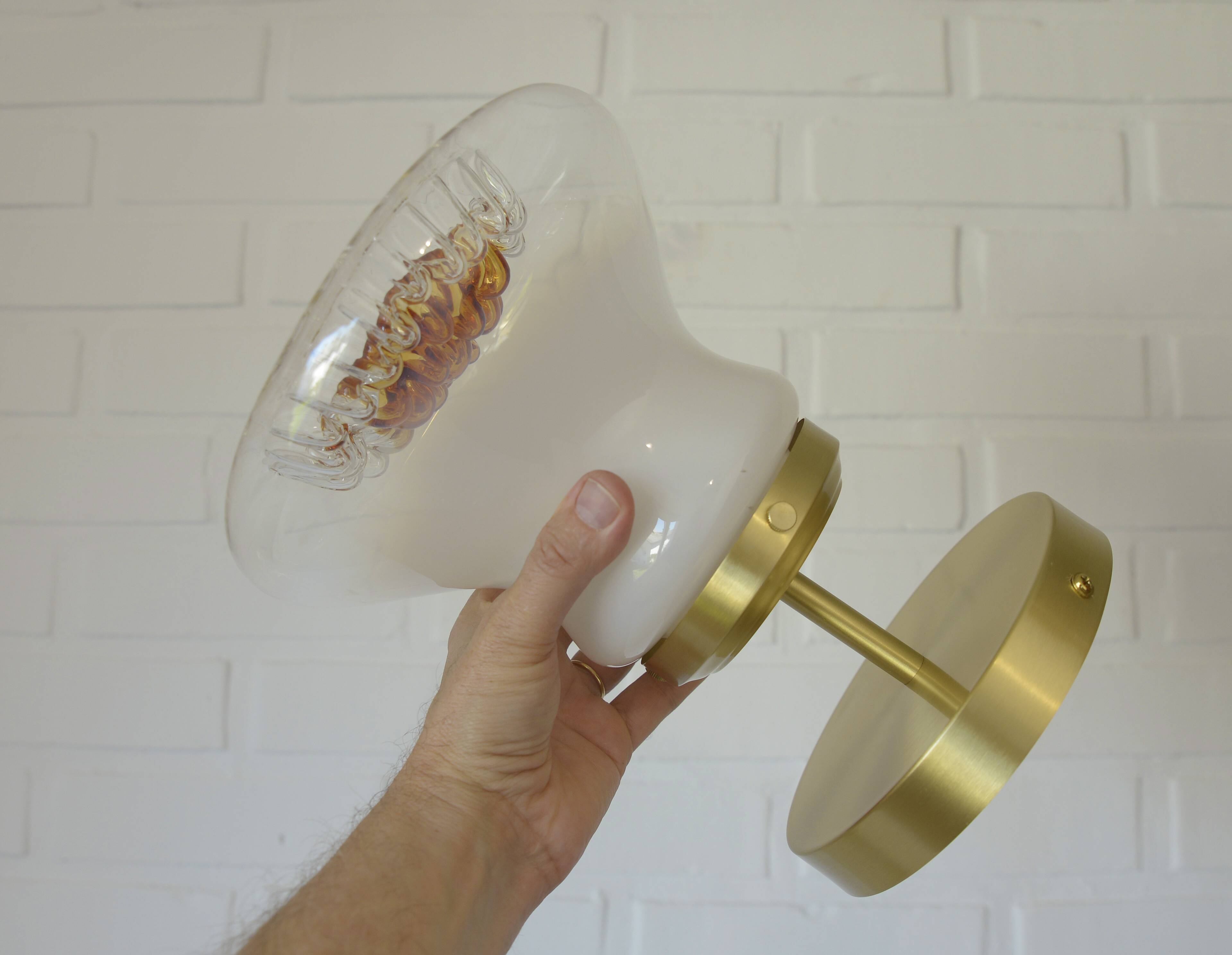 Set of 4 Vintage Sconces Flush Mount Mazzega Murano Glass Ceiling Lights