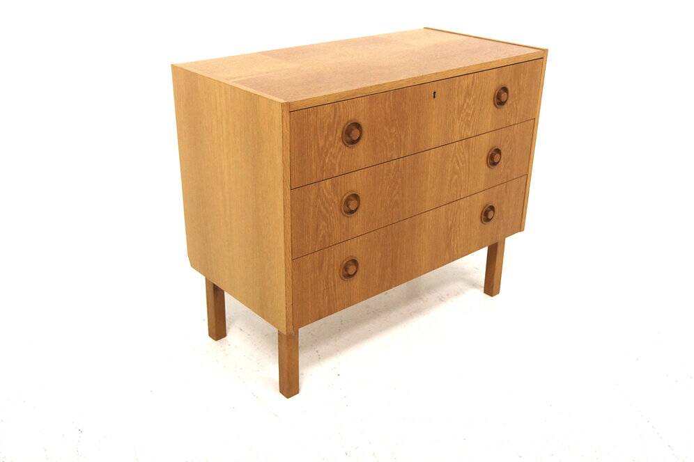 Scandinavian oak chest of drawers, Sweden, 1960